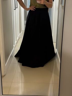 Belle Badgley Mischka High-Slit Maxi Ball Skirt